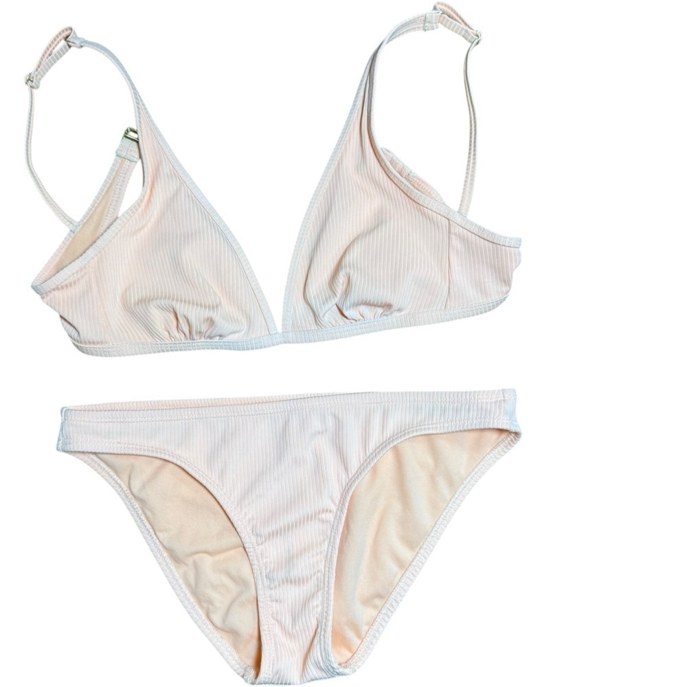 Xhilaration Ribbed Bikini Set Blush Orange | Triangle Top M & Bottom S